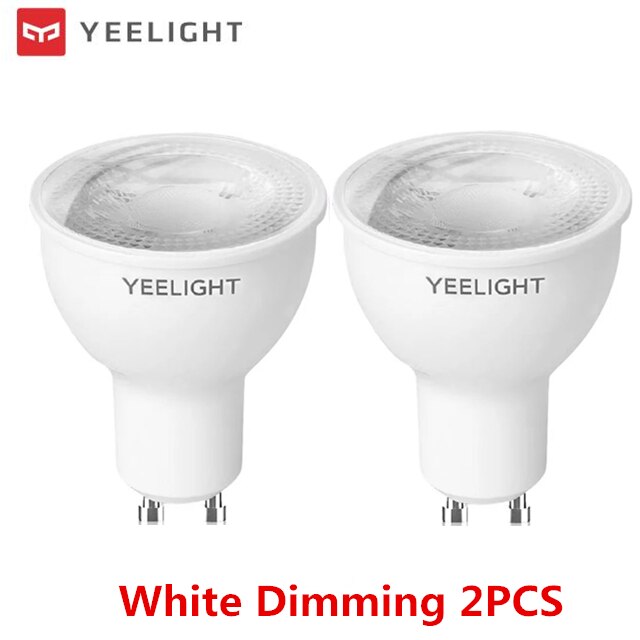 Yeelight GU10 Smart Led Lamp W1 Dimbare/Kleurrijke Lamp 350Lumen Game Muziek Sync Voice Control Voor App Google assistent Alexa: white 2pcs