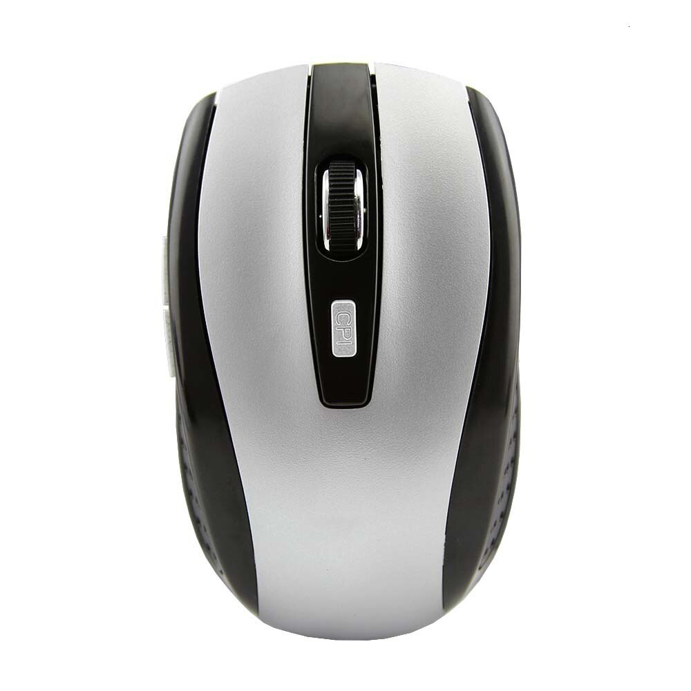 5 przycisk mysz na komputer bezprzewodowy 2.4G ergonomiczny przenośny 1600 DPI regulowany mysz optyczne optyczne USB mysz do laptopa PC: Srebrny