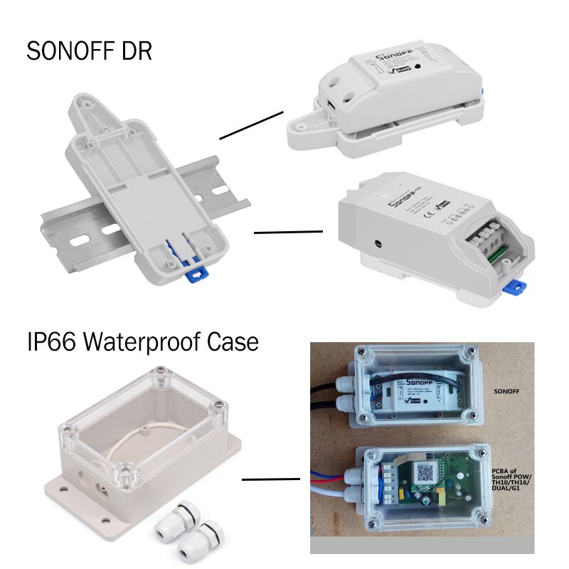 SONOFF TH10 / TH16 RF Basic Pow Dual, Wifi inteligente interruptor inteligente WiFi en casa módulo inalámbrico automatización, trabajar con Alexa Google