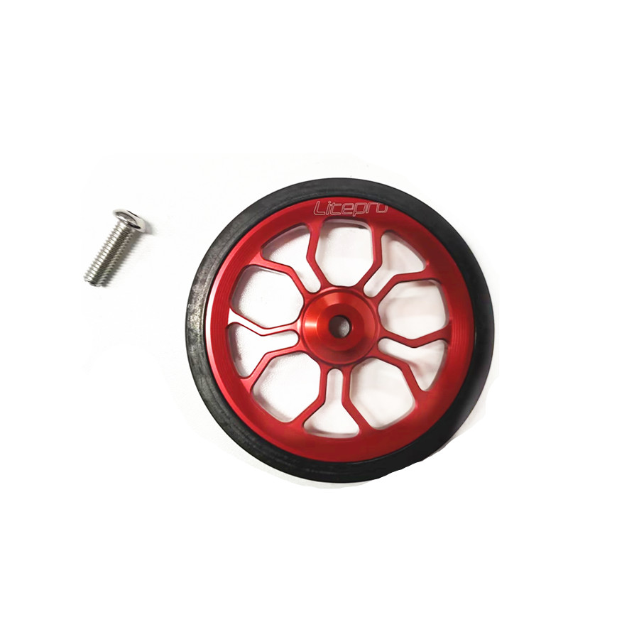 Litepro 3D Hollow 80mm Easy Pushing Wheels Spider Large Easy Wheel Modified sealed Bearing Wheel For Brompton Folding Bike: WHITE