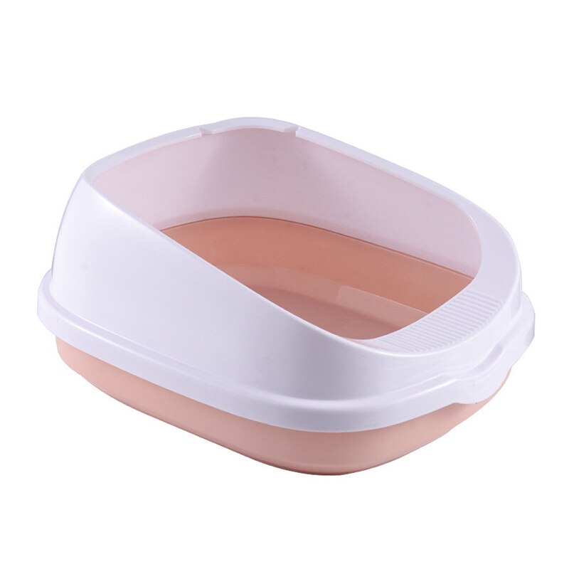 Cat Litter Box Super Large Semi-Enclosed Cat Toilet Detachable Anti-Splashing sand basin home pet toilet with spoon plastic pet: F / L