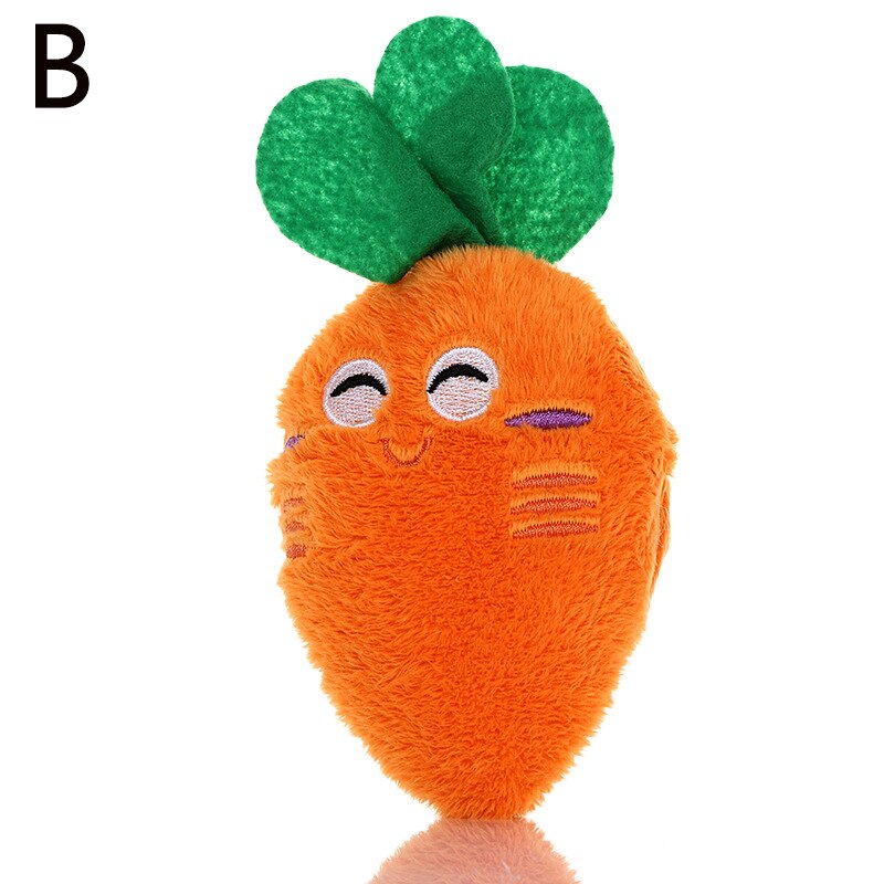 Sounding Puppy Dog Chew Toy Various Fruit Vegetable Cartoon Squeak Toy For Cat Pets Plush Banana Carrot Donuts: 02