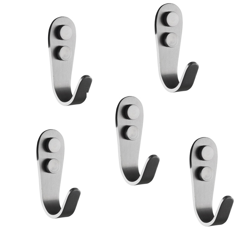 5 Pcs Rvs Organizer Haak Badkamer Haak Roestvrij Keuken Gebruiksvoorwerp Utility Hanger Metal Wall Mount