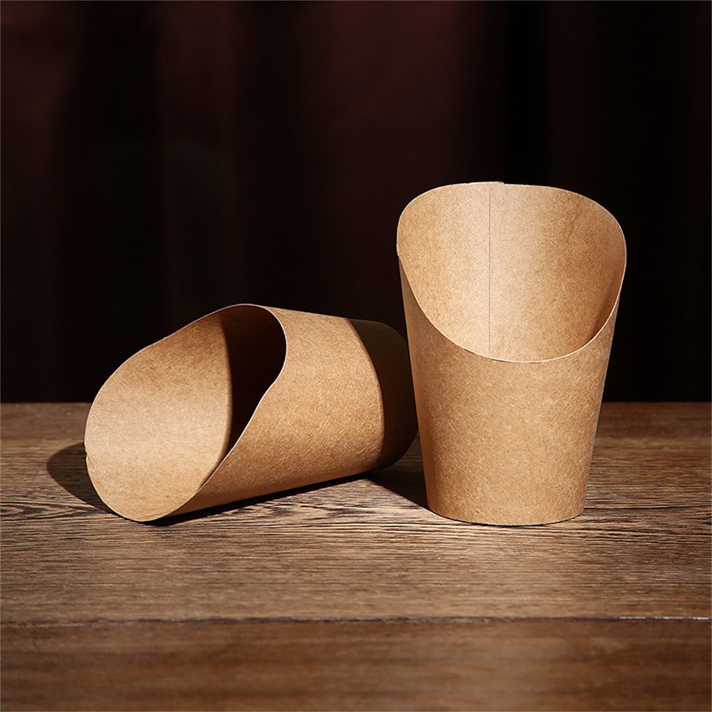 50 Pcs 14oz French Fries Cups Disposable Kraft Paper Cups Snack Containers Charcuterie Baking Cups Take-Out Party Dessert Supply