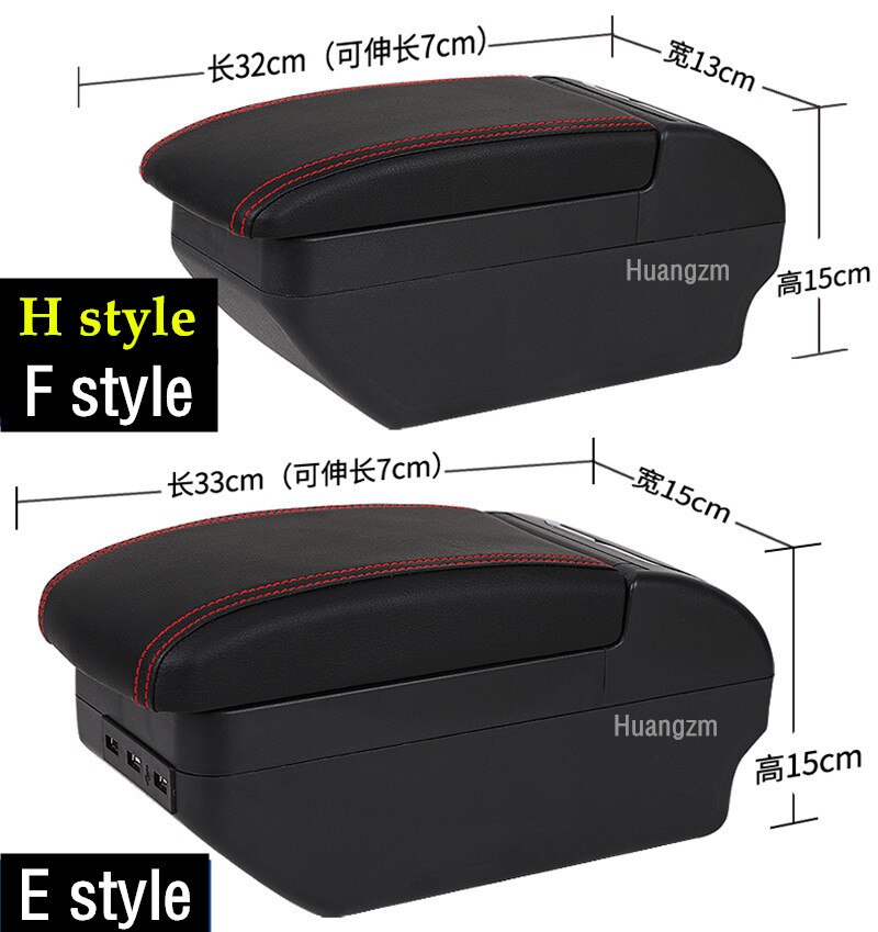 For Dacia Sandero Stepway armrest box central Store content Storage box Double layer armrest box with Ashtray Cup holders