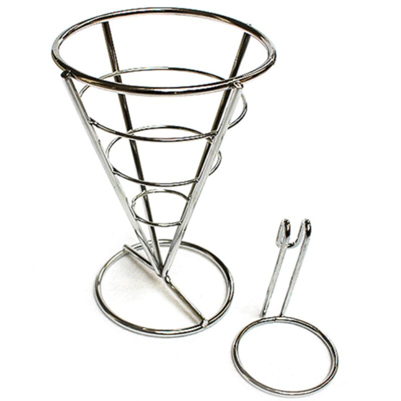 Conical French Fry Stand Basket Holder with Dish Fried chicken cooked food display rack for Buffet Party Appetize Shelves Bowl