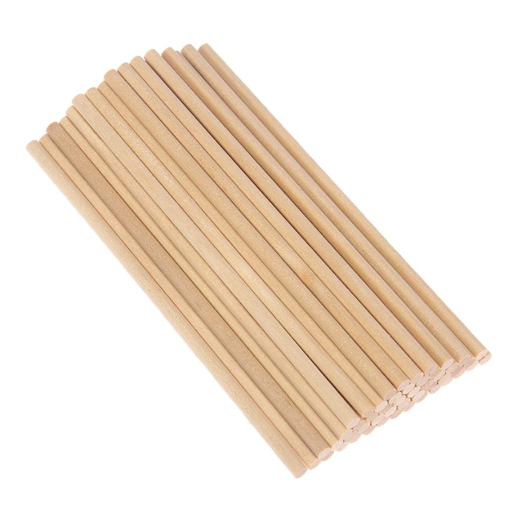 50 Stuks Ronde 5Mm Dikke Unfinished Houten Stok Houten Deuvel Staaf Voor Kids Model Making Diy Craft Thuis Bruiloft partij Decoratie: 15x0.5cn