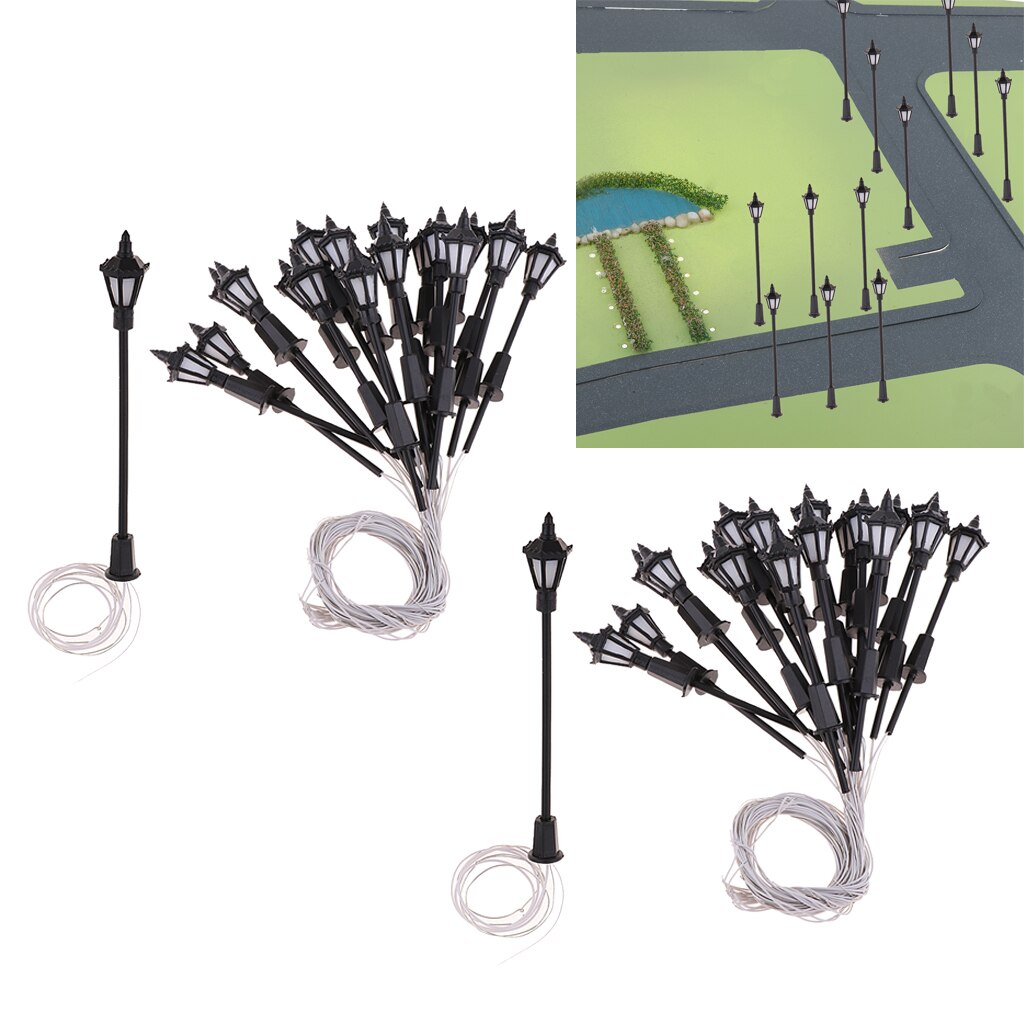 40 Pcs Mini Lantaarnpaal Straat Lamp Straat Lampen Model Voor Spoorweg