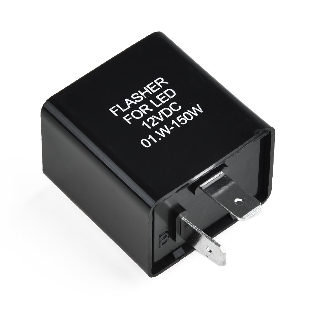 Blinking LED Flasher Relay 2-Pin Electronic Hyper PVC Plastic Black 12V