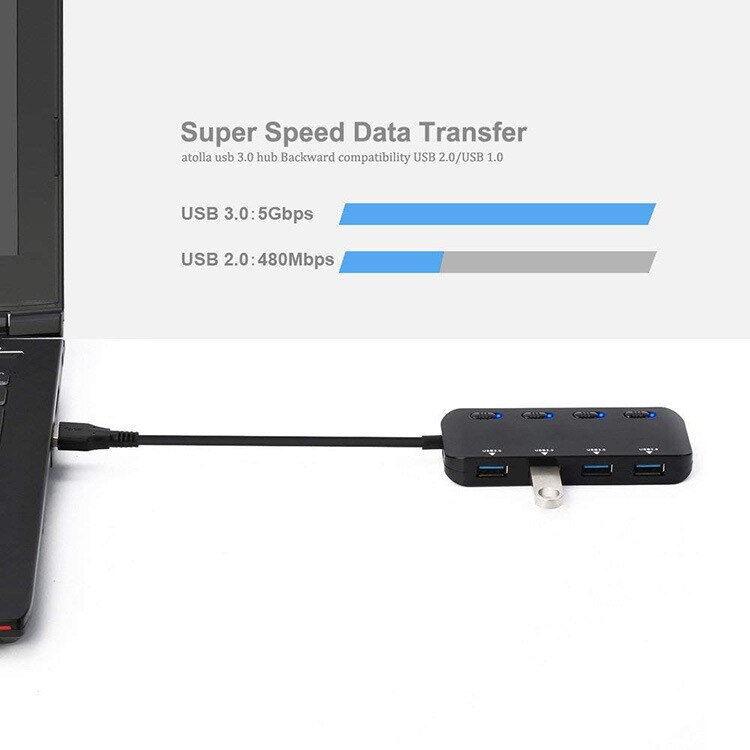 Ultra-Sottile Usb 3.0 4-Port Hub One-To-Quattro Usb3.0 Hub 4-Port Interruttore