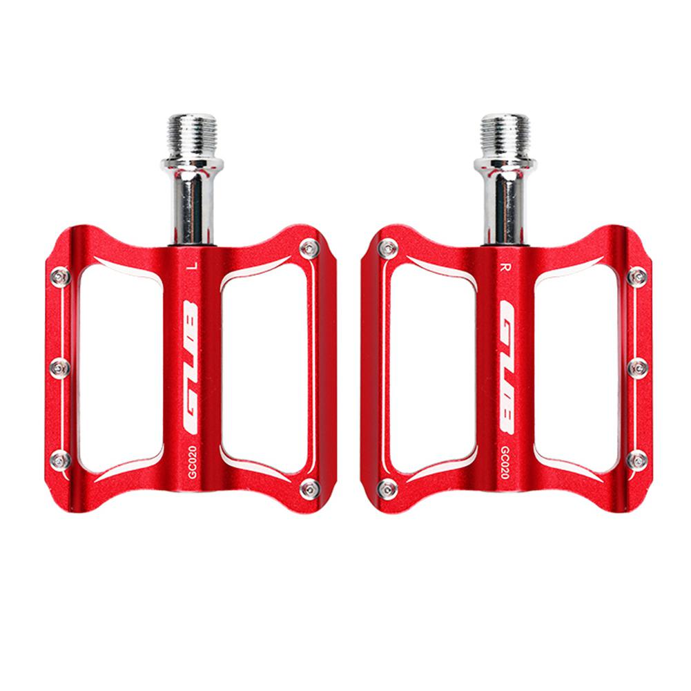 GUB CNC Aluminum Alloy Mountain Bike MTB Pedals Road Cycling DU Sealed Bearing Bicycle Pedals UltraLight Bike Pedal Parts: red