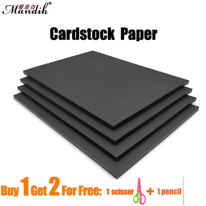 Papier cartonné A4 300gsm carton épais noir blanc  – Grandado