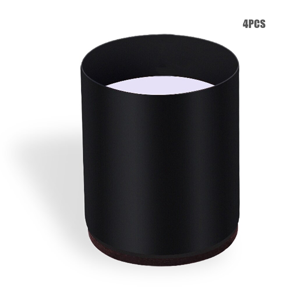4 Pieces Round Desk Leg Risers Non-Slip Sofa Lifter Blocks Floor Protectors Living Room Furniture Improvement Black
