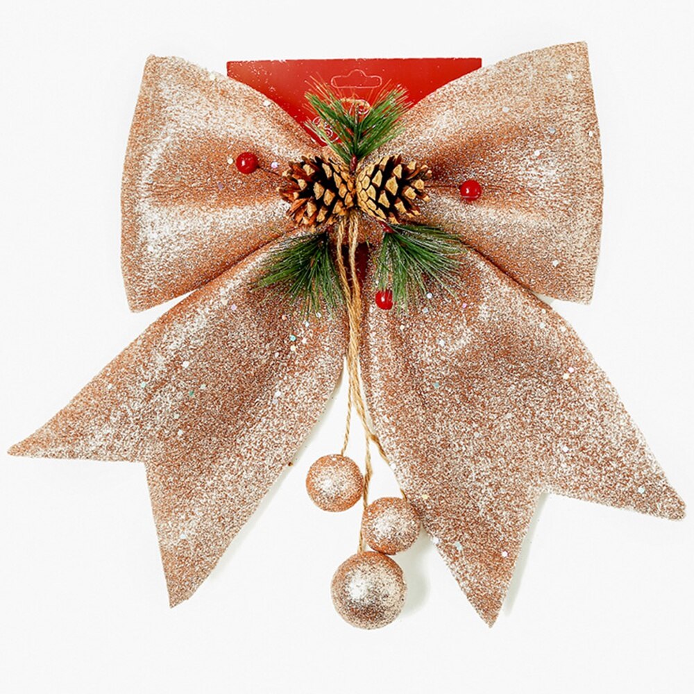 Grands nœuds de ruban pour arbre de noël , 1 pièce, décoration pour la maison, pour fête de noël 2022 et nouvel an: Fluorescence Jaune