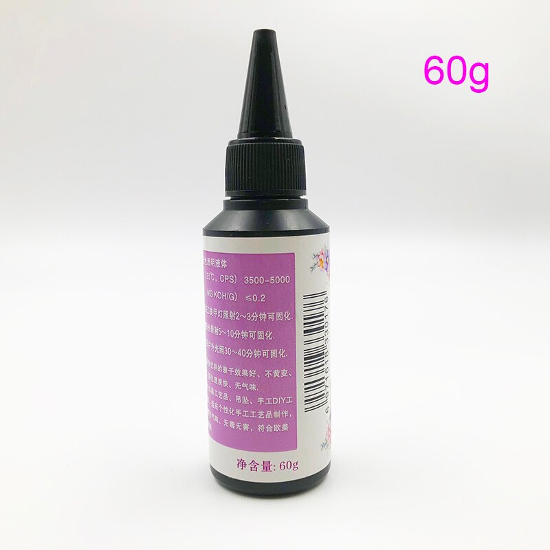 DIY UV Ultraviolet Resin Curing Solution Quick-drying Non-toxic Sunlight Activated Hard J99Store: 60g