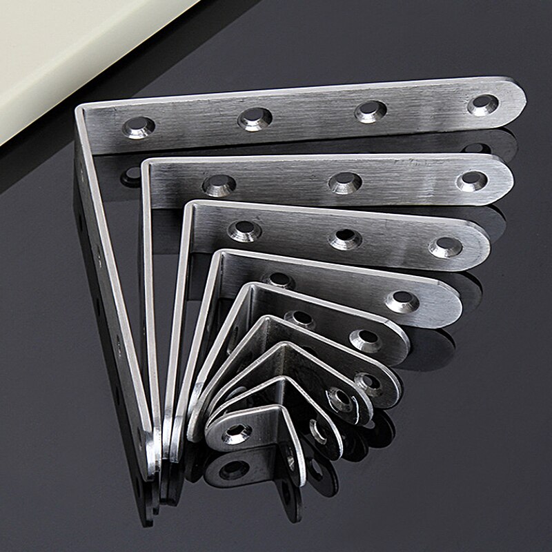 10Ppcs/Set Rvs Hoek Hoek Beugels Fasteners Protector Maat Hoek Stand Ondersteunende Meubels Hardware Tool
