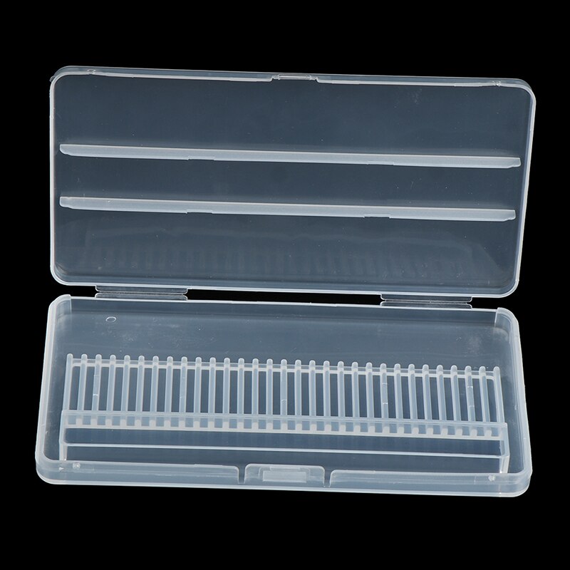 30 Holes Plastic Nail Drill Bit Storage Box Empty Stand Holder Container