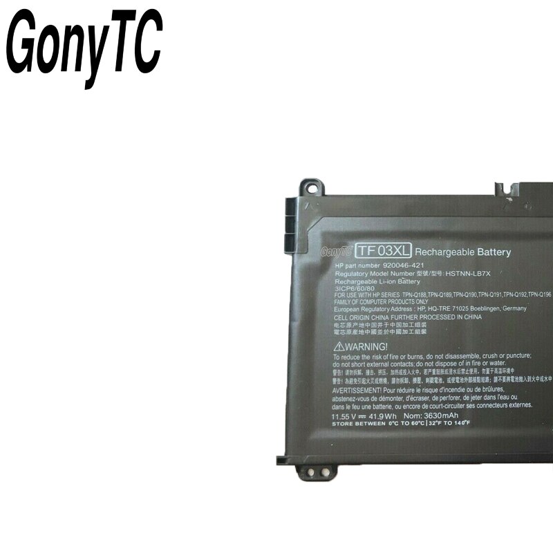 Original TF03XL Laptop battery For HP 14-bf 15-CC TPN-C131 HSTNN-LB7X HSTNN-LB7J HSTNN-UB7J HSTNN-IB7Y 920070-855 920046-421