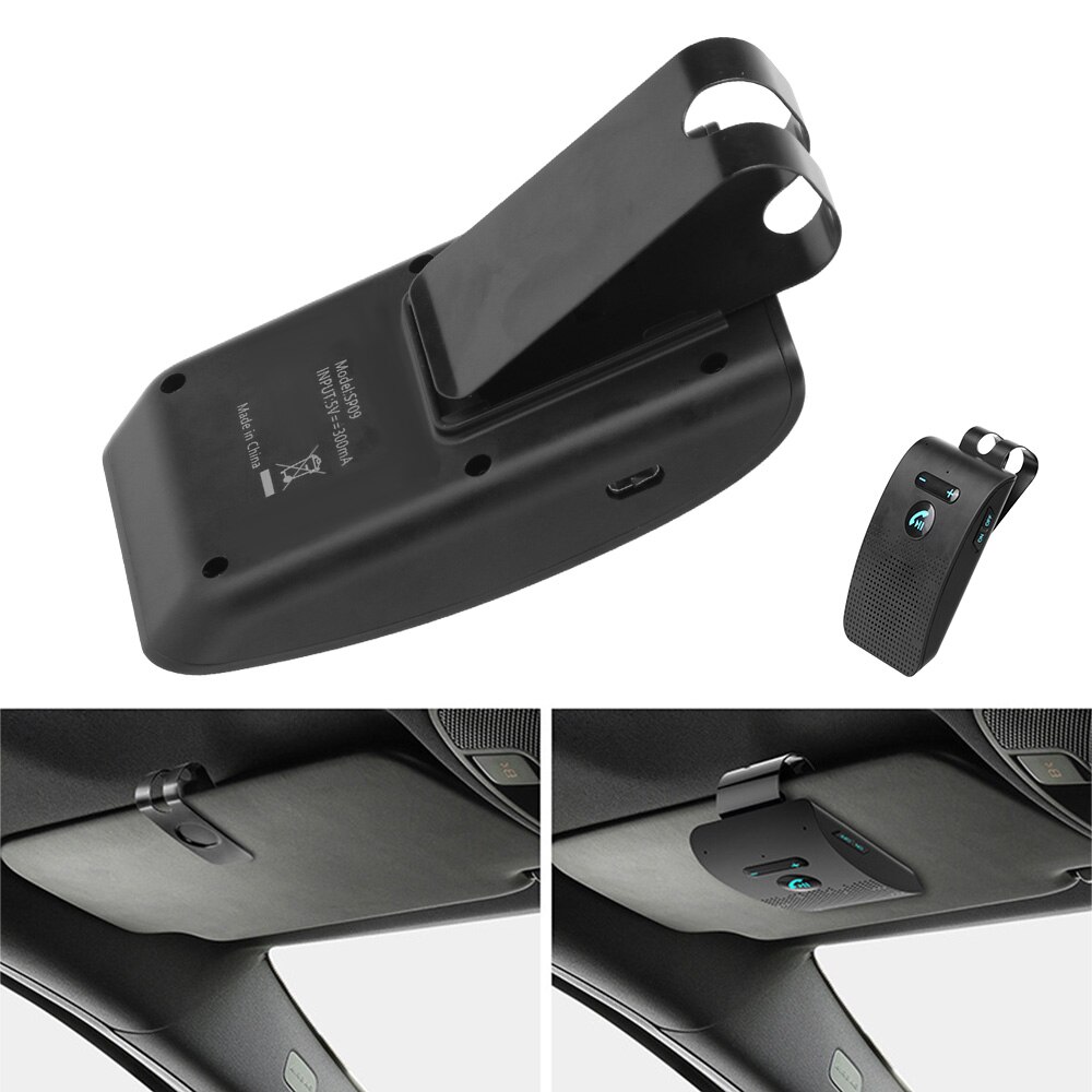Speaker Music Player Car Bluetooth Handsfree Kit V5.0 Bluetooth Wireless Audio Receiver Speakerphone Sun Visor Clip