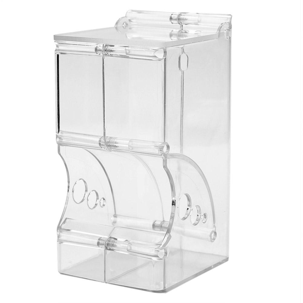 Dispensador de alimento para conejos y hámster, comedero de plástico transparente automático para mascotas, para hámster, conejillos de indias, contenedor de cuencos de comida: A