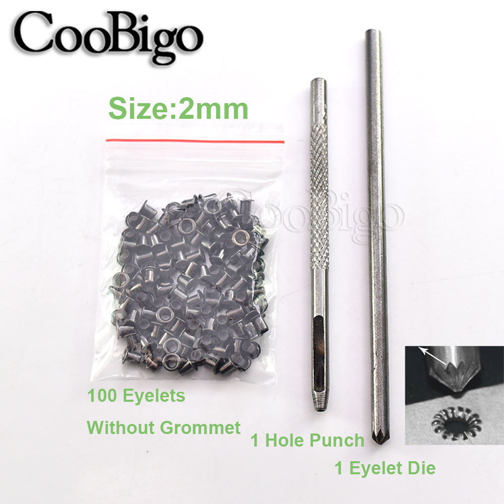 Kit de herramientas para ojales de metal, herramienta de instalación de punzones para ropa de cuero, zapatos, cinturón, cortina, accesorios para manualidades DIY, color negro: Latón envejecido