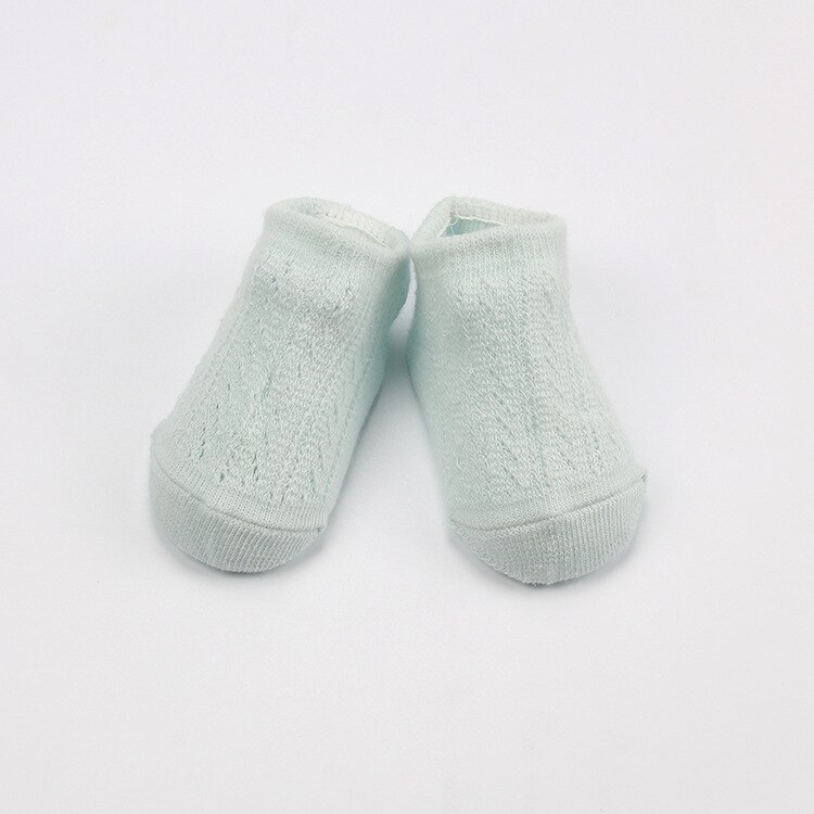 Babysokjes beenwarmers baby zomer korte mesh sokken gebreide holle katoenen net ademende sokken voor pasgeboren jongens kinderen: Groente / S 0-2y