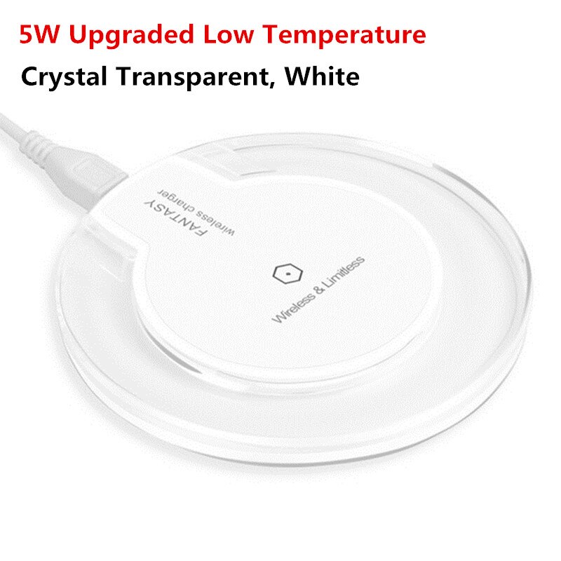 Qi Metal Wireless Charger for iPhone 11 Xs Max X 8 Plus 10W/7.5W/5W QC3.0 USB Phone Fast Charger Pad for Samsung Xiaomi Huawei: 5W White