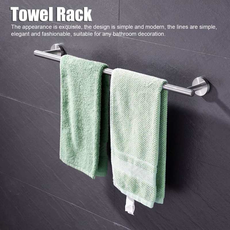 4Pcs Rvs Handdoek Bar Muur Gemonteerde Haak Kleding Toiletrolhouder Voor Badkamer Muur Gemonteerde Houder