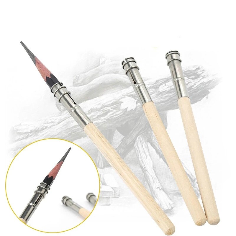 Porte-crayon réglable à double tête/simple tête, 1 pièce, extension pour croquis, école, bureau, peinture, outil d'écriture artistique pour