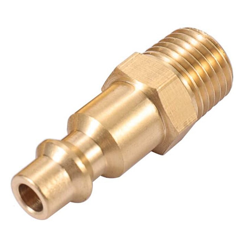 Brass 1/4 Inch NPT Male Air Hose Quick Connect Adapter,Air Coupler Plug Kit,Air Compressor Fittings 10Pcs (Male NPT)