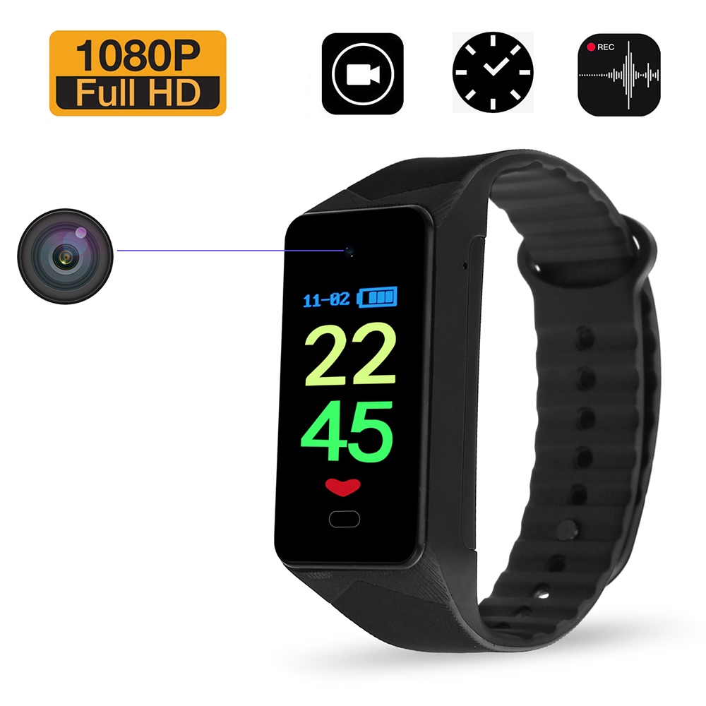Pulsera grabadora de cámara reloj grabadora reloj HD reducción de ruido pulsera activada por voz grabadora de cámara pulsera para reuniones