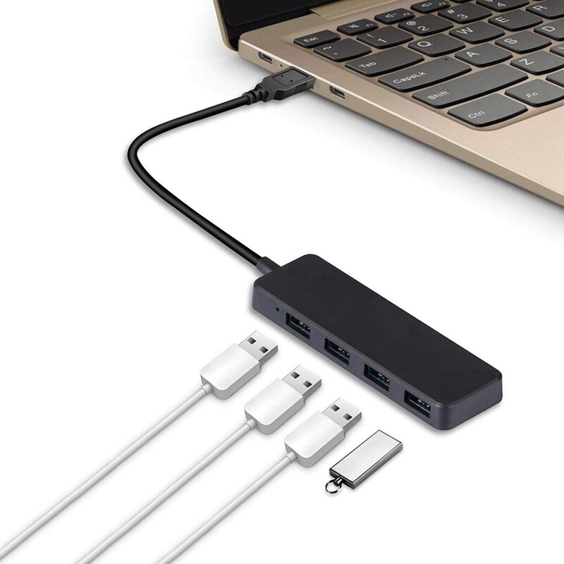 Usb Hub 4-Port Usb 3.0 Hub, ultra Slim Extra Licht Usb Splitter Draagbare Data Hub Met 30Cm Kabel Compatibel