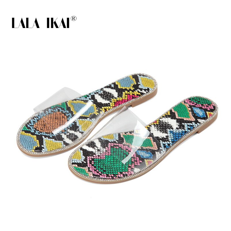 Lala Ikai Vrouwen Zomer Serpentine Transparante Slippers Antislip Outdoor Slippers Vrouwelijke Strand Slipper Plus Size XWA30445