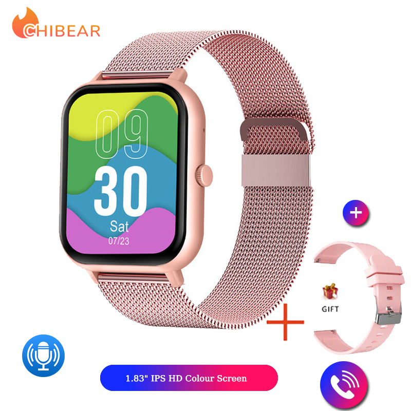 Nowy Smartwatch 2025 Dla Kobiet i Mężczyzn Prezent Pełny Ekran Dotykowy Zegarki Sportowe zdatność Połączenia Bluetooth Smartwatch Damski Dla Androida i iOS: FIOLETOWY