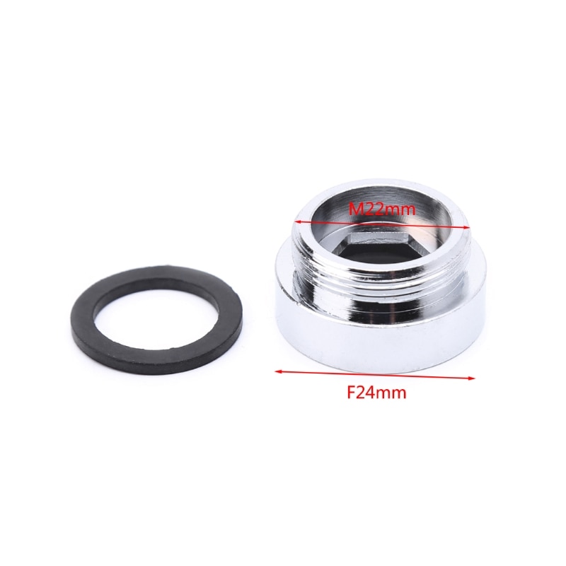 Solid Metal Adaptor Inside Thread Water Saving Kitchen Faucet Tap Aerator Connector: 24mm to 22mm