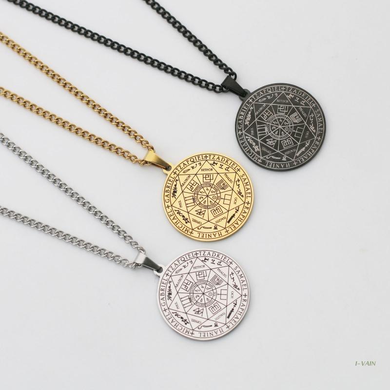 M5TC Totem- Talisman-Halsketten retro Solomon Heptagram Anhänger Amulett-Halskette