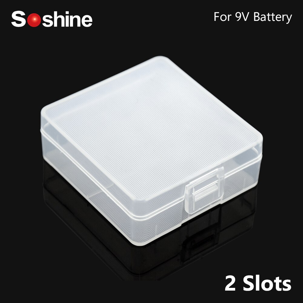 Elistooop Plastic Geval Houder Storage Box Cover Voor CR123 18350 9V 6F22 26650 Batterij Box Container Bag Case Organizer box Case: 2 Pcs 6F22 battery