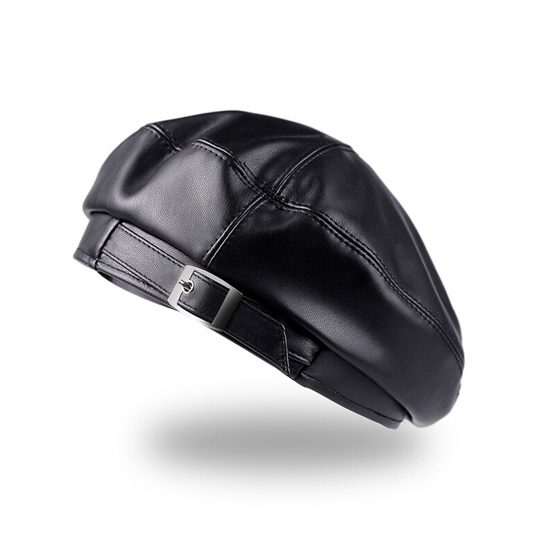 Dames Pu Leather Casual Baret Hoeden Mode Lederen Franse Kunstenaar Beret Hoeden Voor Vrouwen Meisjes Herfst En Winter Zachte Baretten