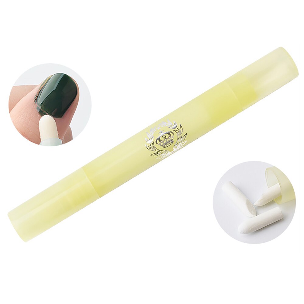 1pc Nail Polish Remover Pen with 3 Pen Points UV Gel Cleaner Edge Corrector Pen Manicure Cleaning Pen Nail Art: Light Yellow