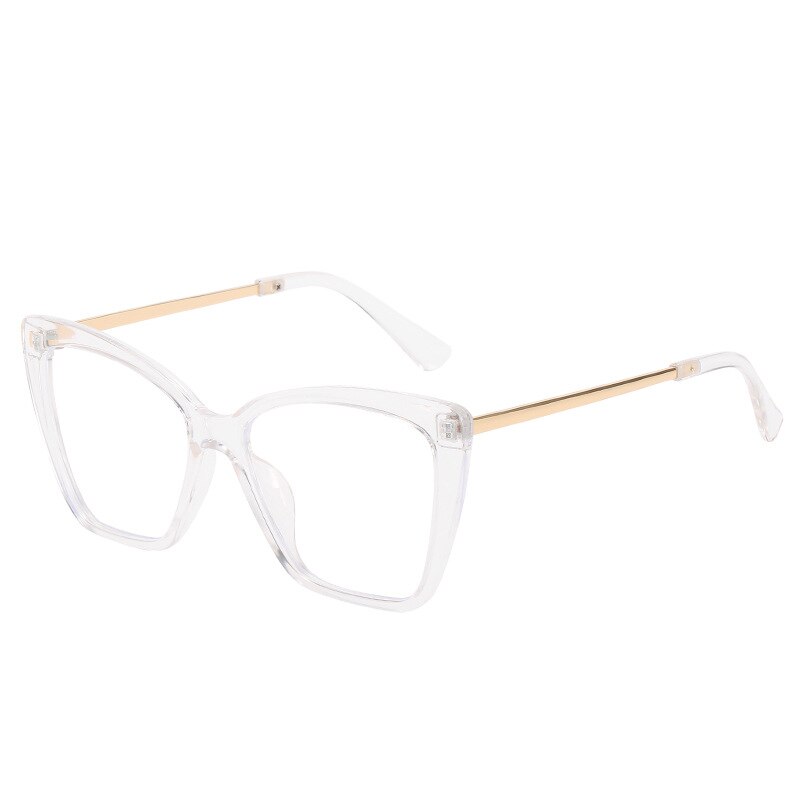 NYWOOH Anti Blue Light Computer Glasses Frames Women Transparent Cat Eye Eyeglasses Ladies Oversized Optical Frame: CLEAR