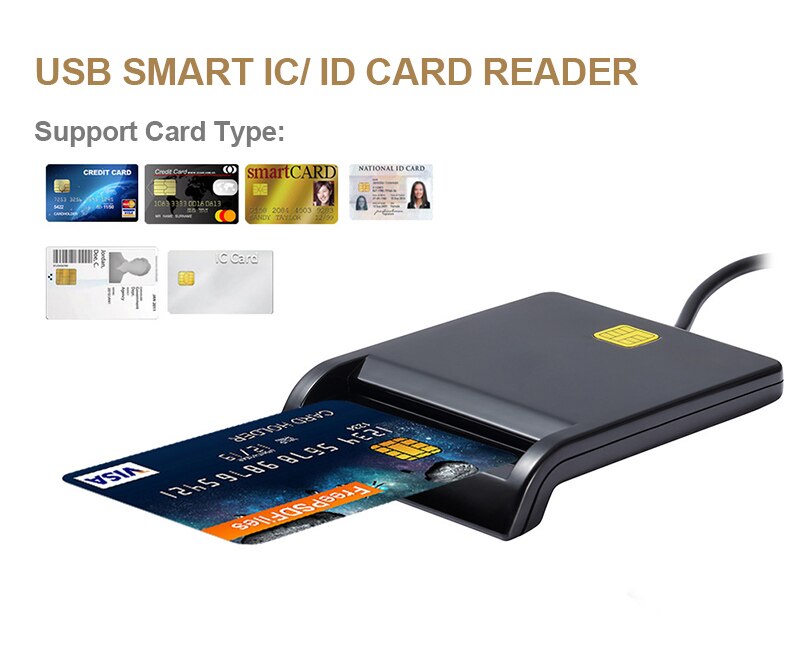 OYEITIMES USB Smart Card Reader For Bank Card IC/ID EMV card Reader for Windows 7 8 10 Linux OS USB-CCID ISO 7816