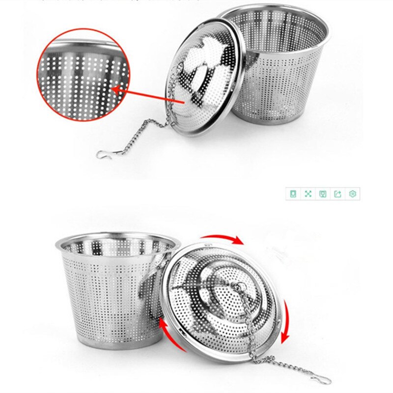 Tea Ball Infuser Cooking Infuser Fine Mesh Tea Infuser Kitchen Stainless Steel with Extended Chain Hook to Brew Loose Leaf Tea