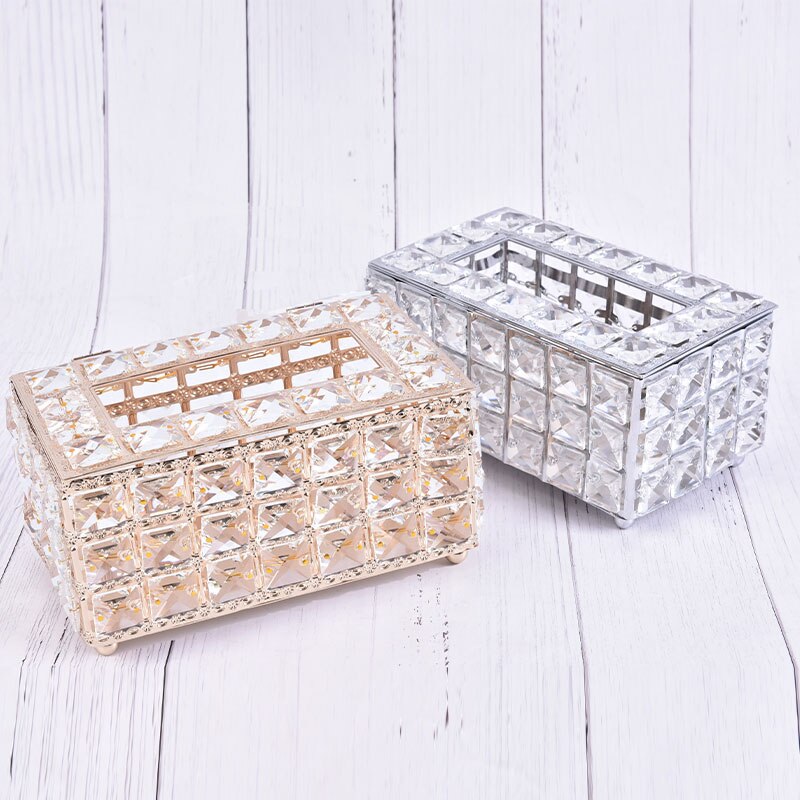 Strass Tissue Doos Papier Rack Kantoor Tafel Accessoires Facial Case Houder Servet Lade Voor Thuis Hotel Auto