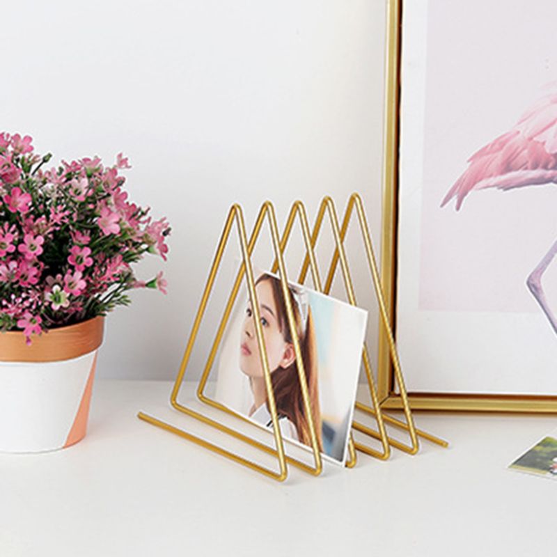 Nordic Triangle Shape Simple Book Support Stand Desktop Storage Rack Shelf Home Decor Magazine Holder