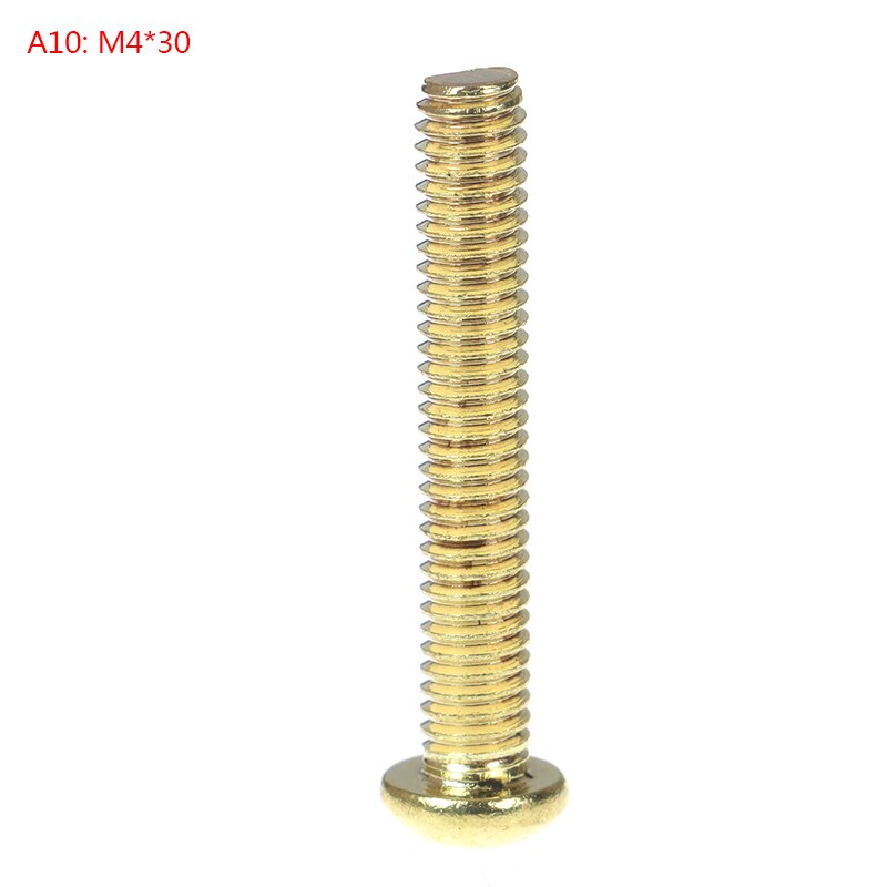 10Pcs M4 Copper Machine Screws Machine Pan Head Brass Screws