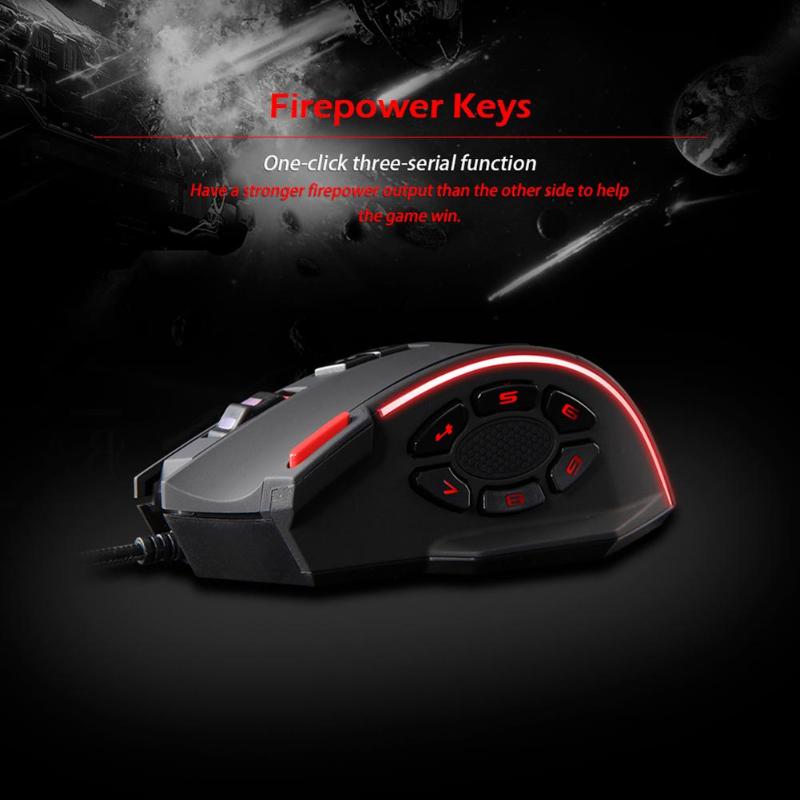 ZELOTES C-13 Wired Gaming Mouse 5 Levels 13 Programmable 10000DPI Adjustable RGB Optical Gaming Mice computer mouse