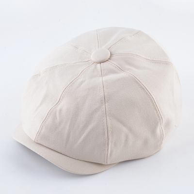 Gorra de newsboy para hombre y mujer, gorro plano de estilo vintage, gatsby, octogonal, color negro, para otoño: beige