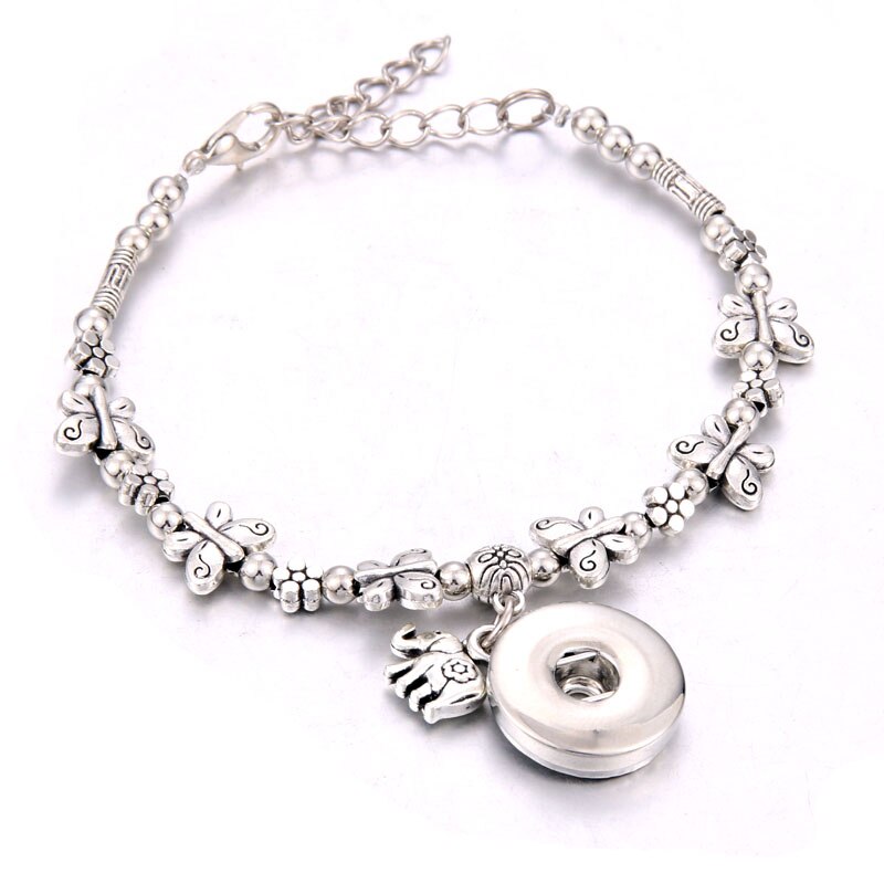 Nuovo Scatto Gioielli forma di Pesce di pesce Che Borda Ciondolo braccialetto di Perline Fit 20 MILLIMETRI 18 MILLIMETRI Snap Bottoni Gioielli Scatta In Metallo braccialetto: 11