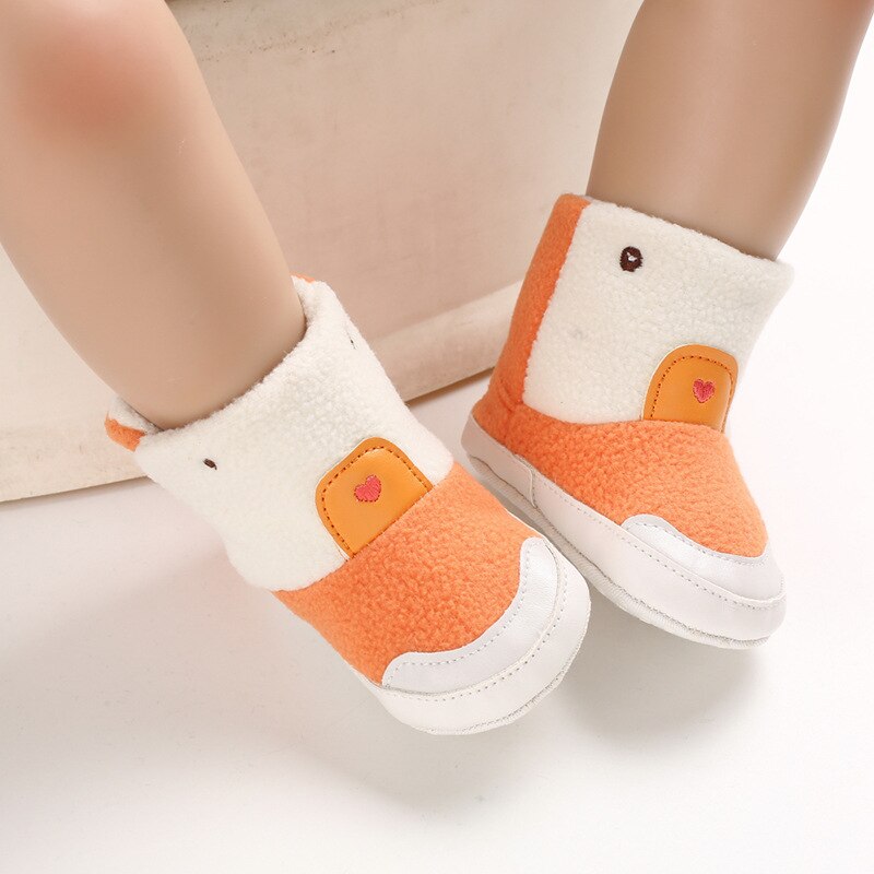 2020Baby Jongens Meisjes Laarzen Voor Pasgeboren Leuke Cartoon Dier Schoenen Baby Peuter Eerste Wandelaars Super Warm Houden Sneeuwveld Boot: C-392- orange / 7-12 Months