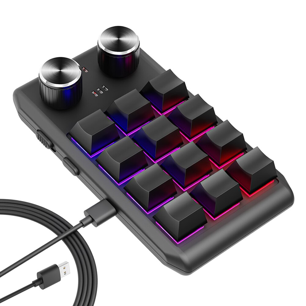 Programowanie makro Niestandardowa 2-klawiszowa klawiatura Bluetooth RGB 12-klawiszowa kopia Wklej Mini przycisk Klawiatura do gier Mechaniczna klawiatura Macropad Hotswap: Default Title